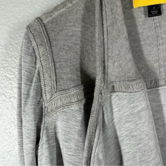 St. John Cardigan Sweater Jacket Women's P (XS) Gray Open Front Knit‎ Wool Trim - Picture 2 of 9